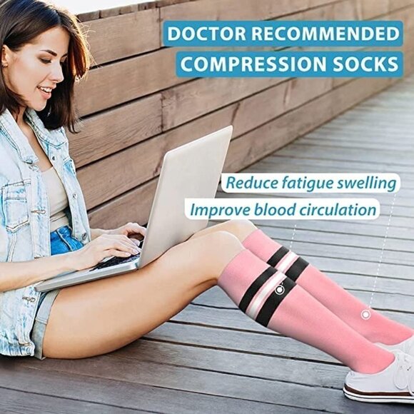 🆕🧦 Copper Infused Luxury Knee High Compression Socks Warm Long Stockings NWT🧦 - Picture 5 of 8